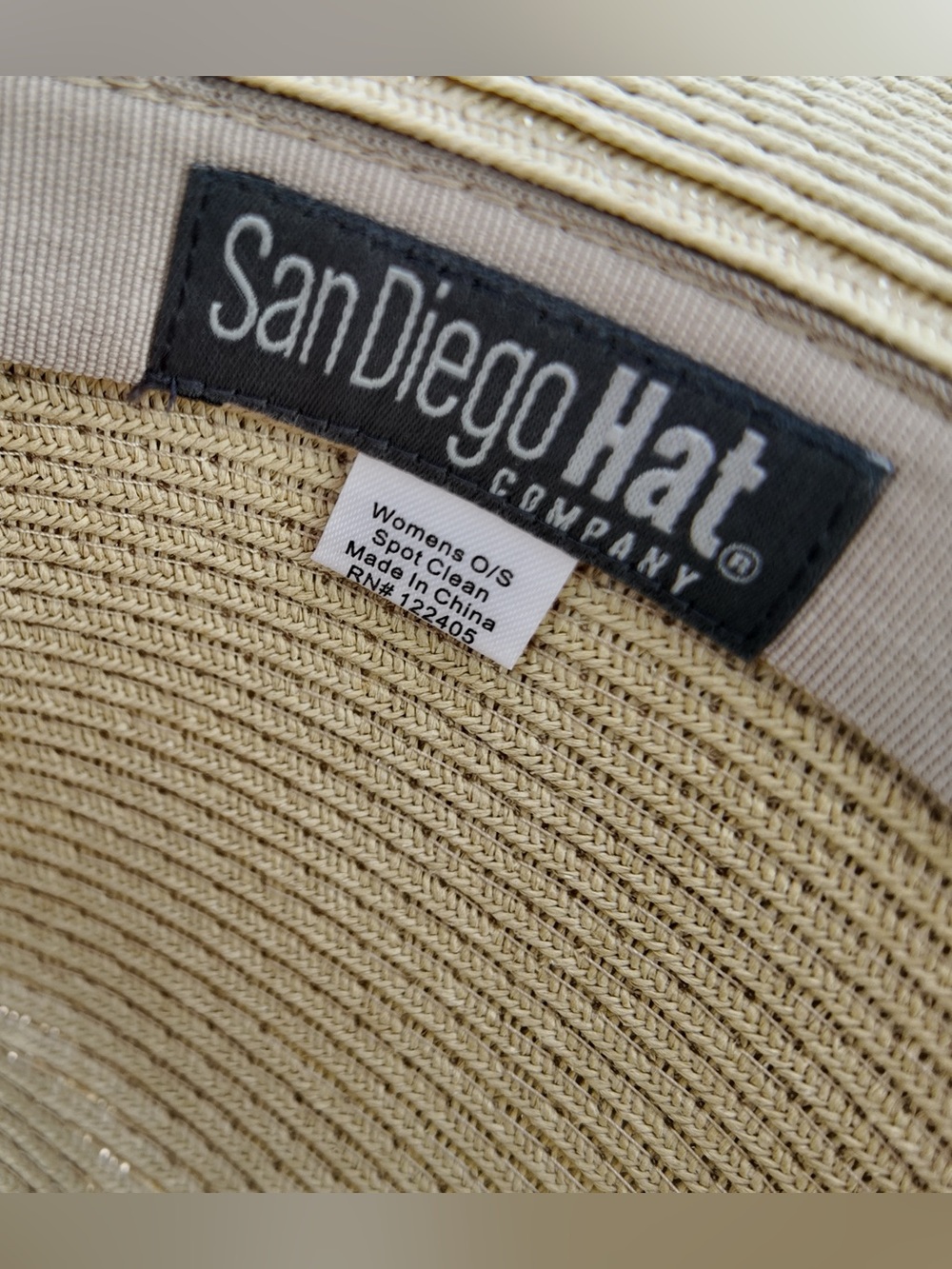 San Diego Hat Company Leopard Print Wide Brim Straw Hat - Tan, Black, Brown - Picture 4 of 4